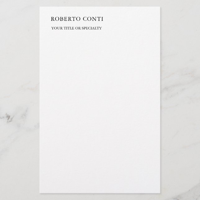 Papelería Único Moderno Plano Minimalista (Anverso)