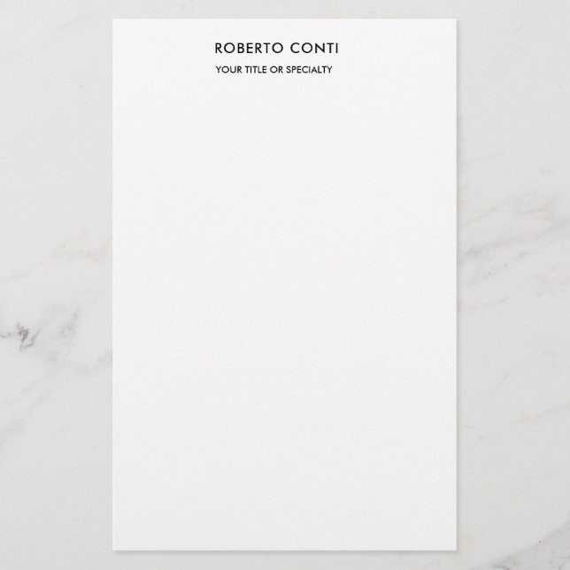 Papelería Único Moderno Plano Minimalista (Anverso)