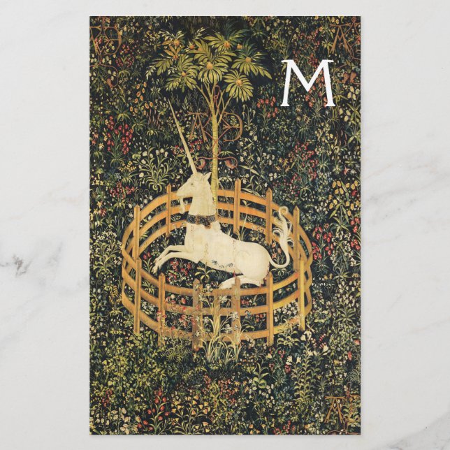 Papelería UNICORN ,FLORES DE FANTASÍA GÓTICA,Mono FLORAL (Anverso)