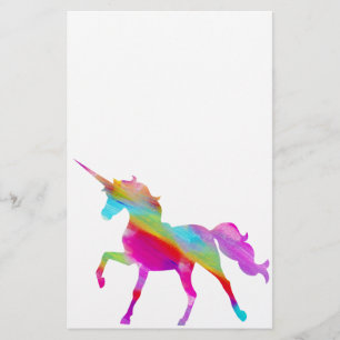 Papelería Unicornio prancing del arco iris brillante mágico