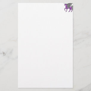 Papelería Unicornio púrpura de Alicorn/Pegacorn/Winged