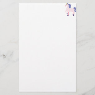 Papelería Unicornio rosado del dibujo animado con la melena