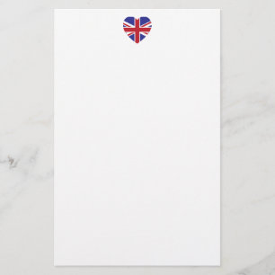 Papelería Union Jack Heart Stationery