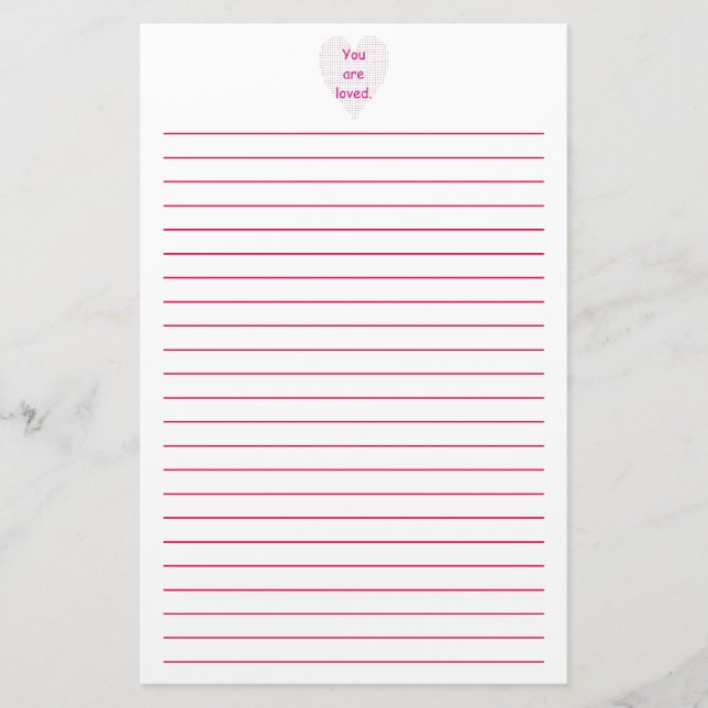 Papelería Usted es efectos de escritorio alineados corazón (Anverso)