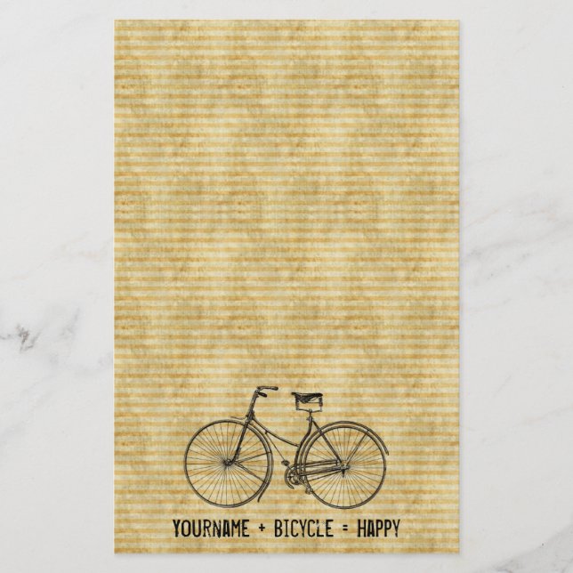 Papelería Usted más la bicicleta iguala amarillo antiguo (Anverso)