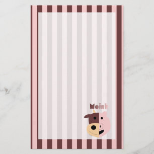 Papelería Vaca + Inmóvil rayado del cerdo = de Moink