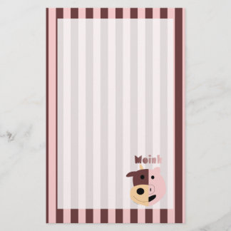 Papelería Vaca + Inmóvil rayado del cerdo = de Moink