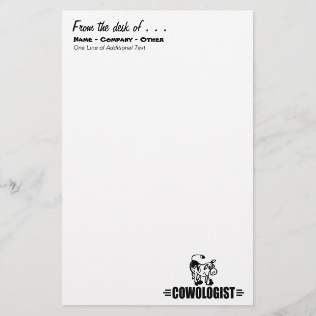 Papelería Vaca personalizada (Anverso)