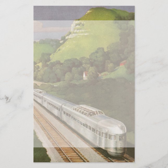 Papelería Vacaciones en tren de cosecha, locomotoras en el c (Anverso)