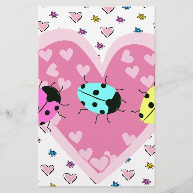 PAPELERÍA VALENTINE LADYBUGS (Anverso)