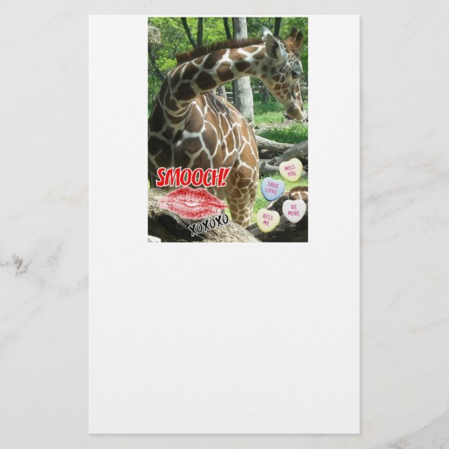 Papelería Valentine Sweetest Day Giraffe (Anverso)
