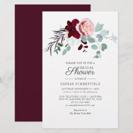 Papelería Vegetación floral rosa Invitación a ducha de novia
