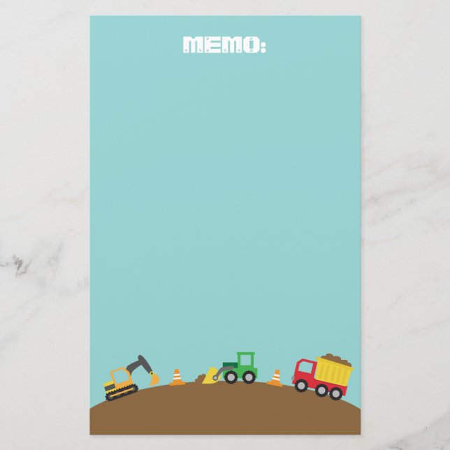 Papelería Vehículos lindos de la construcción para los (Anverso)