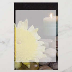 Papelería Vela de la armonía y flor amarilla