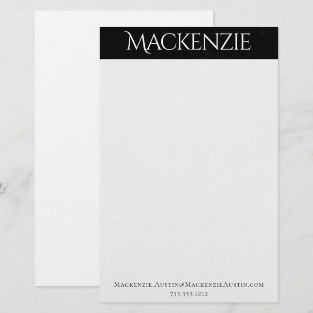 Papelería Velvety Onyx Damask | Personalizado de Black Vampy (Anverso / Reverso)