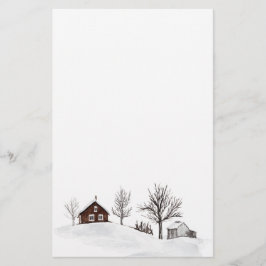 Papelería Vendedor paisajístico de nieve de invierno