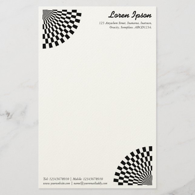 Papelería Ventilador de Op Art (Felt) (Anverso)