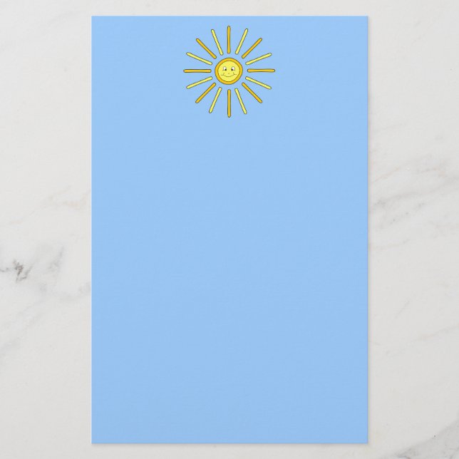 Papelería Verano feliz Sun. Amarillo y azul (Anverso)