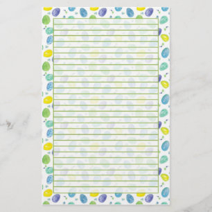 Papelería Verde azul de los huevos de Pascua de la acuarela