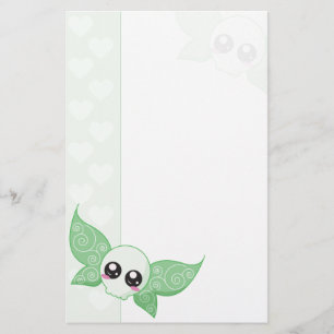 Papelería Verde de hadas del cráneo