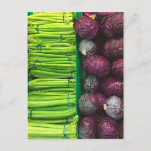 Papelería verde, tarjeta postal Purple Cabbage