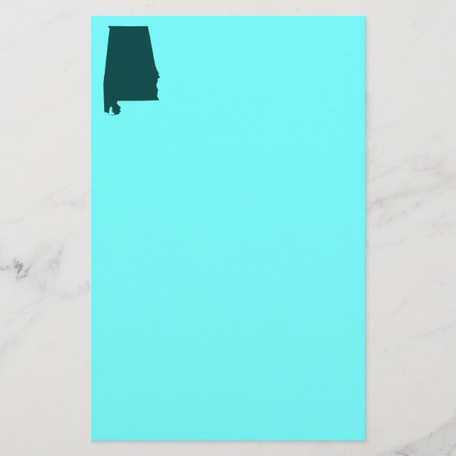Papelería Verde Turquesa Forma de Alabama (Anverso)