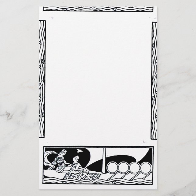 Papelería VESSEL ANTIGUO Y AMA EL Náutico Blanco Negro (Anverso)