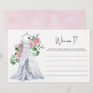 Papelería Vestido de novia - Quién soy yo Juego de la fiesta