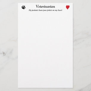 Papelería Veterinario - impresiones de la pata en mi corazón