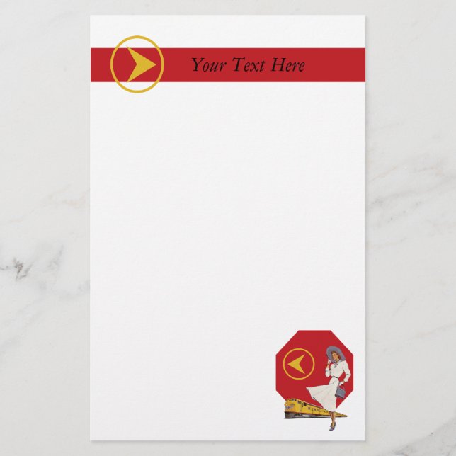 Papelería Viaje en tren retro (Anverso)