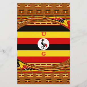 Papelería Vibrante arte inspirado en la bandera de Uganda