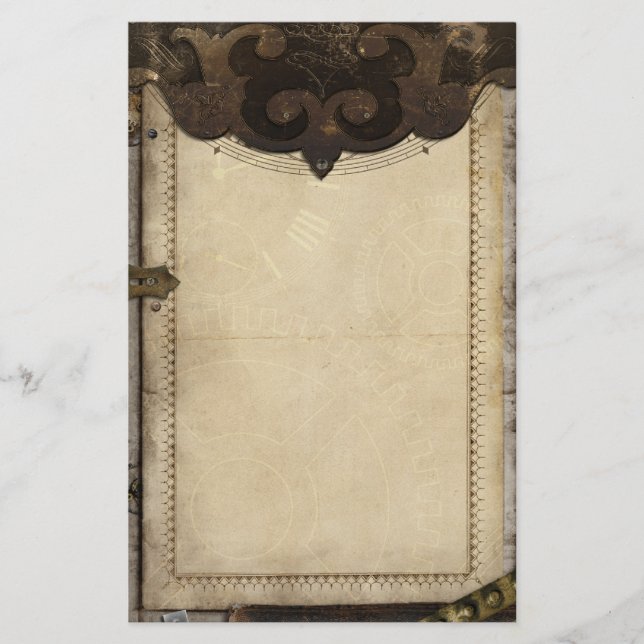 Papelería Victorian Steampunk y engranajes inmóviles (Anverso)