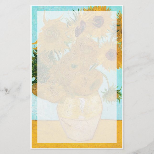 Papelería Vida fija - Base con doce girasoles van Gogh (Anverso)