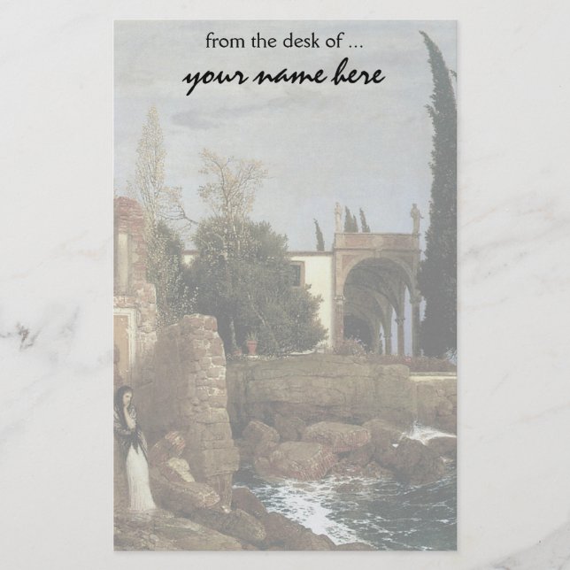 Papelería Villa junto al mar por Arnold Bocklin, símbolo del (Anverso)