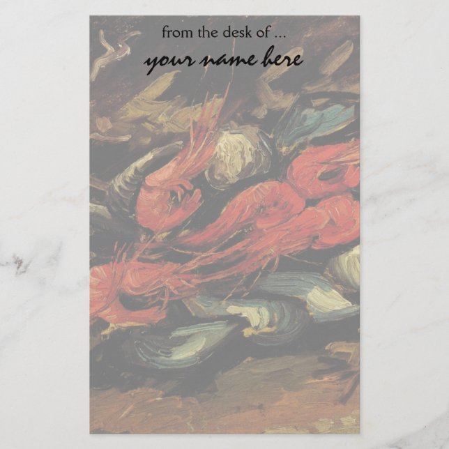 Papelería Vincent van Gogh - Aún vitales mejillones y camaro (Anverso)