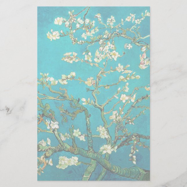 Papelería Vincent Van Gogh Blossoming Almond Tree Floral Art (Anverso)
