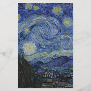 Papelería Vincent Van Gogh - Noche estrellada. Pintura de ar