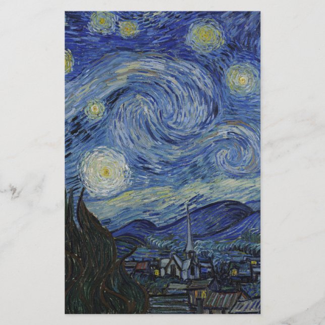 Papelería Vincent Van Gogh - Noche estrellada. Pintura de ar (Anverso)