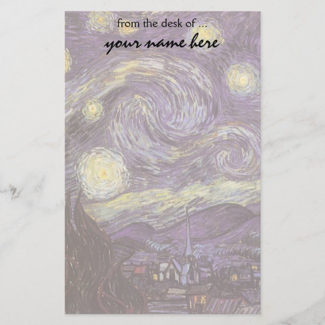 Papelería Vincent van Gogh - Noche Starry (Anverso)