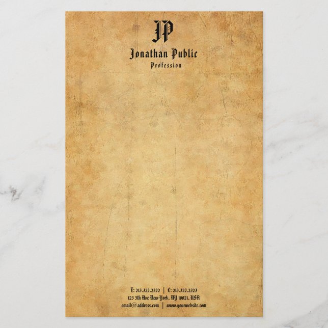 Papelería Viñeta de plantilla de monograma elegante manuscri (Anverso)