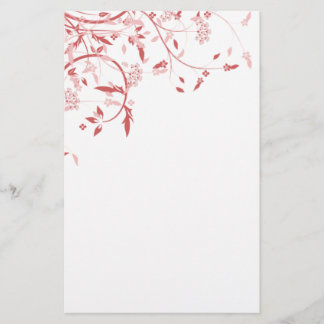 Papelería Vino primaveral y pájaros y estatus blanco