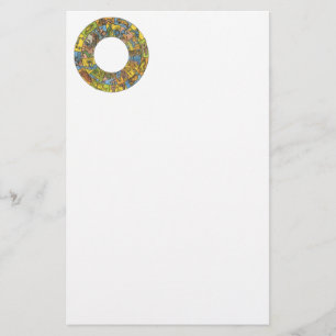 Papelería Vintage celestial, rueda astrológica del zodiaco