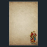 Papelería Vintage Christmas Old World Santa Claus<br><div class="desc">Escribiendo un artículo con un viejo Navidad vintage de Santa Claus. El clásico santa del viejo mundo, con su famoso abrigo rojo y llevando una bolsa llena de juguetes. Este Santa de la vieja usanza es delgado y tiene un bastón para caminar por la tierra regalando juguetes a todos los...</div>
