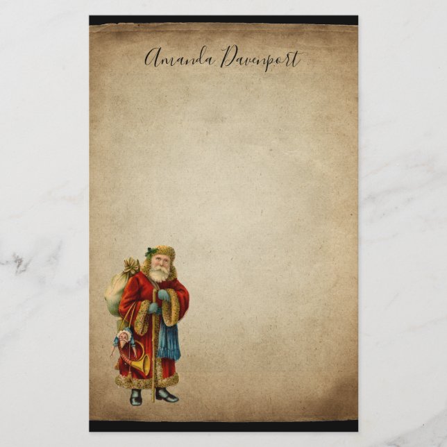 Papelería Vintage Christmas Old World Santa Claus (Anverso)