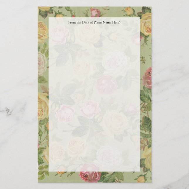 Papelería Vintage Country Weathered Floral (Anverso)