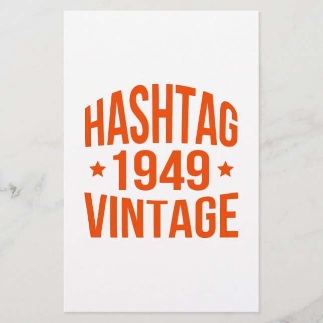 Papelería Vintage de hashtag de 1949 (Anverso)