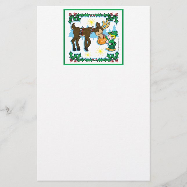 Papelería Vintage Elf y Reindeer (Anverso)