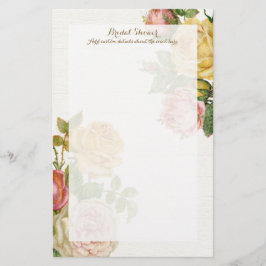 Papelería Vintage Floral Whitewash Primavera Shower
