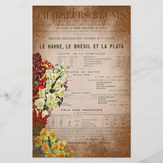 Papelería Vintage French Journal Scrapbooking Página (Anverso)