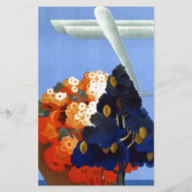 Papelería Vintage Garda Italia Europa Viaje en Avión (Anverso)